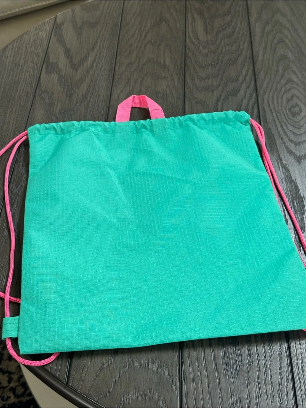 Girl Scout Green & Pink Drawstring Tote Bag